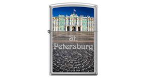 Зажигалка ZIPPO Зимний дворец, с покрытием High Polish Chrome, латунь/сталь, 36x12x56 мм